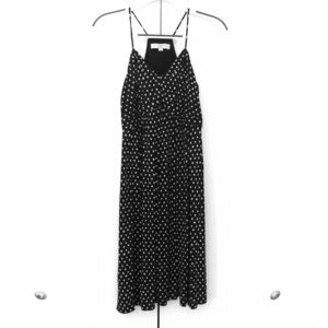 Loft Midi sized blue polka dotted dress